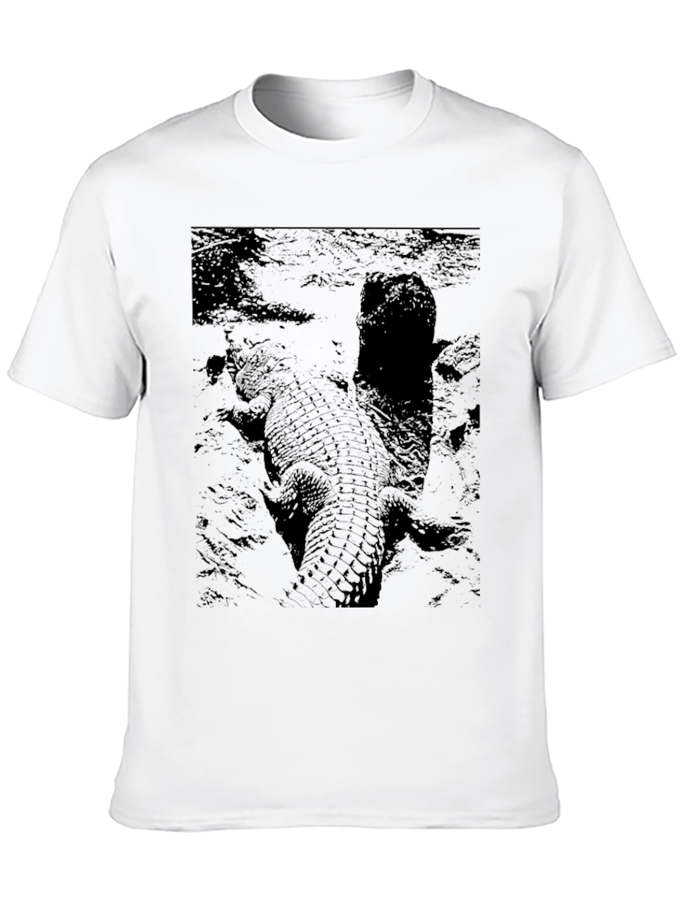 Crocodile Print Black T-Shirt