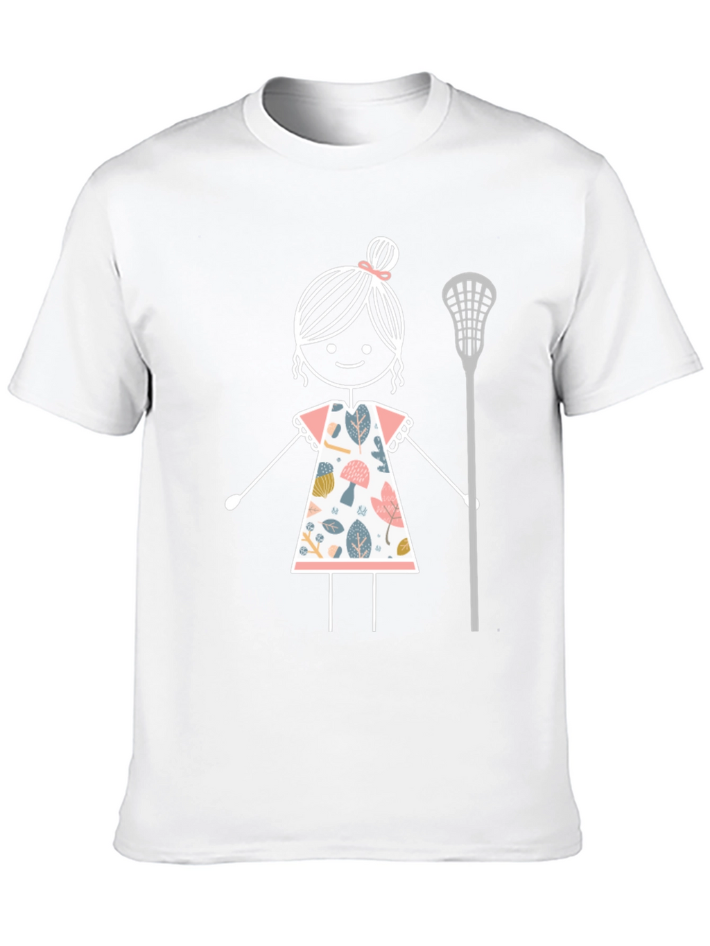 Lacrosse Girl Stick Figure Graphic T-Shirt