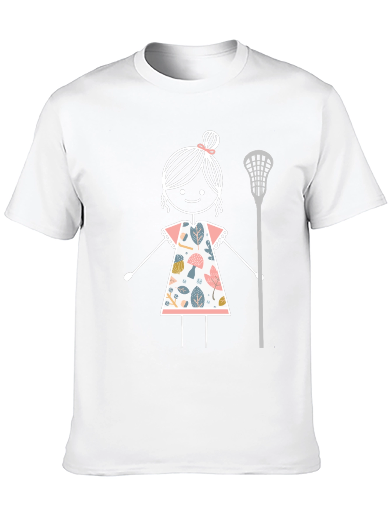 Lacrosse Girl Stick Figure Graphic T-Shirt
