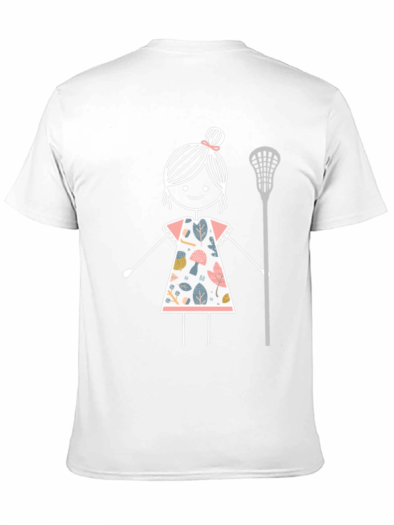 Lacrosse Girl Stick Figure Graphic T-Shirt