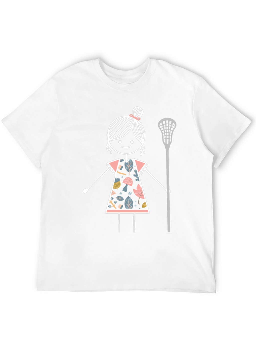 Lacrosse Girl Stick Figure Graphic T-Shirt
