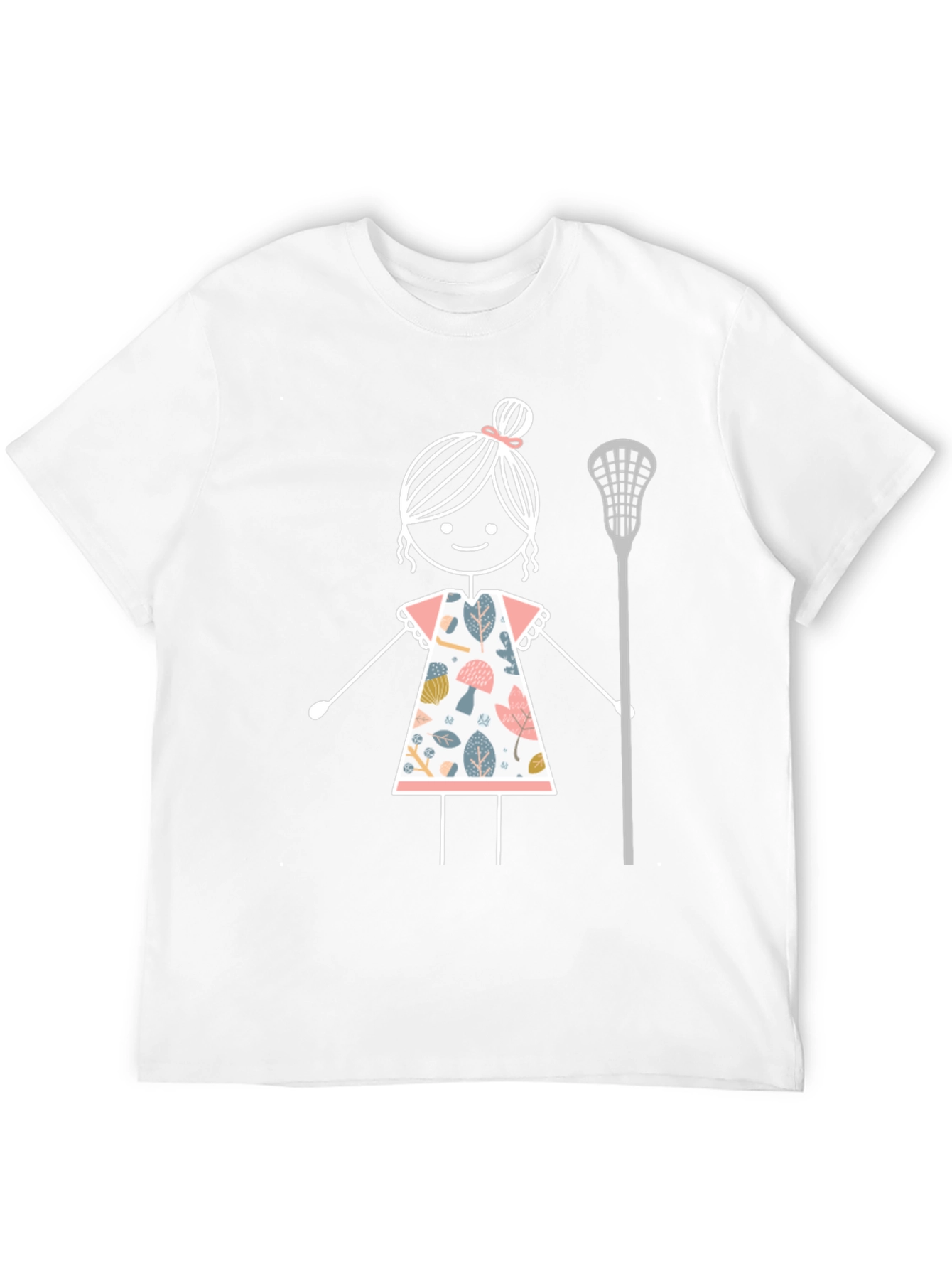 Lacrosse Girl Stick Figure Graphic T-Shirt