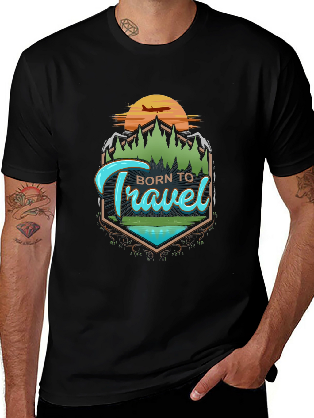 Born To Travel Graphic Tee - Adventure Awaits