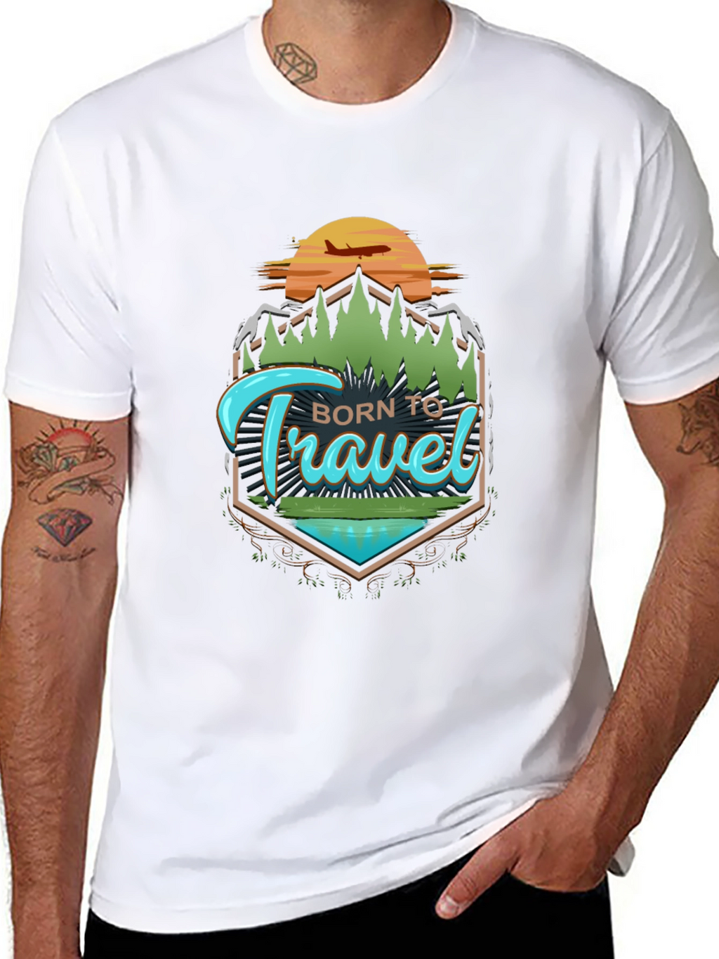 Born To Travel Graphic Tee - Adventure Awaits
