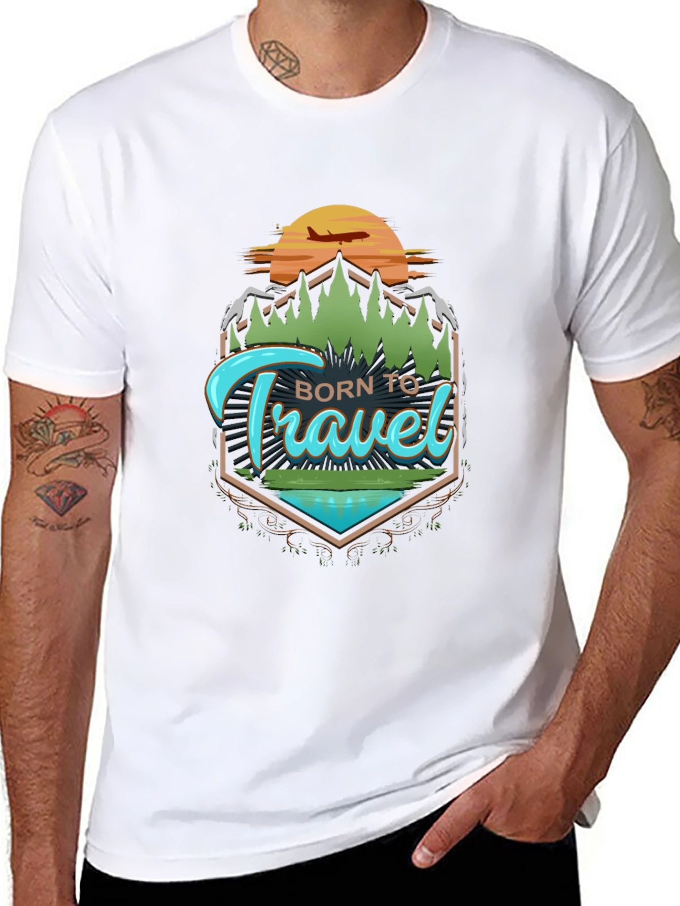 Born To Travel Graphic Tee - Adventure Awaits