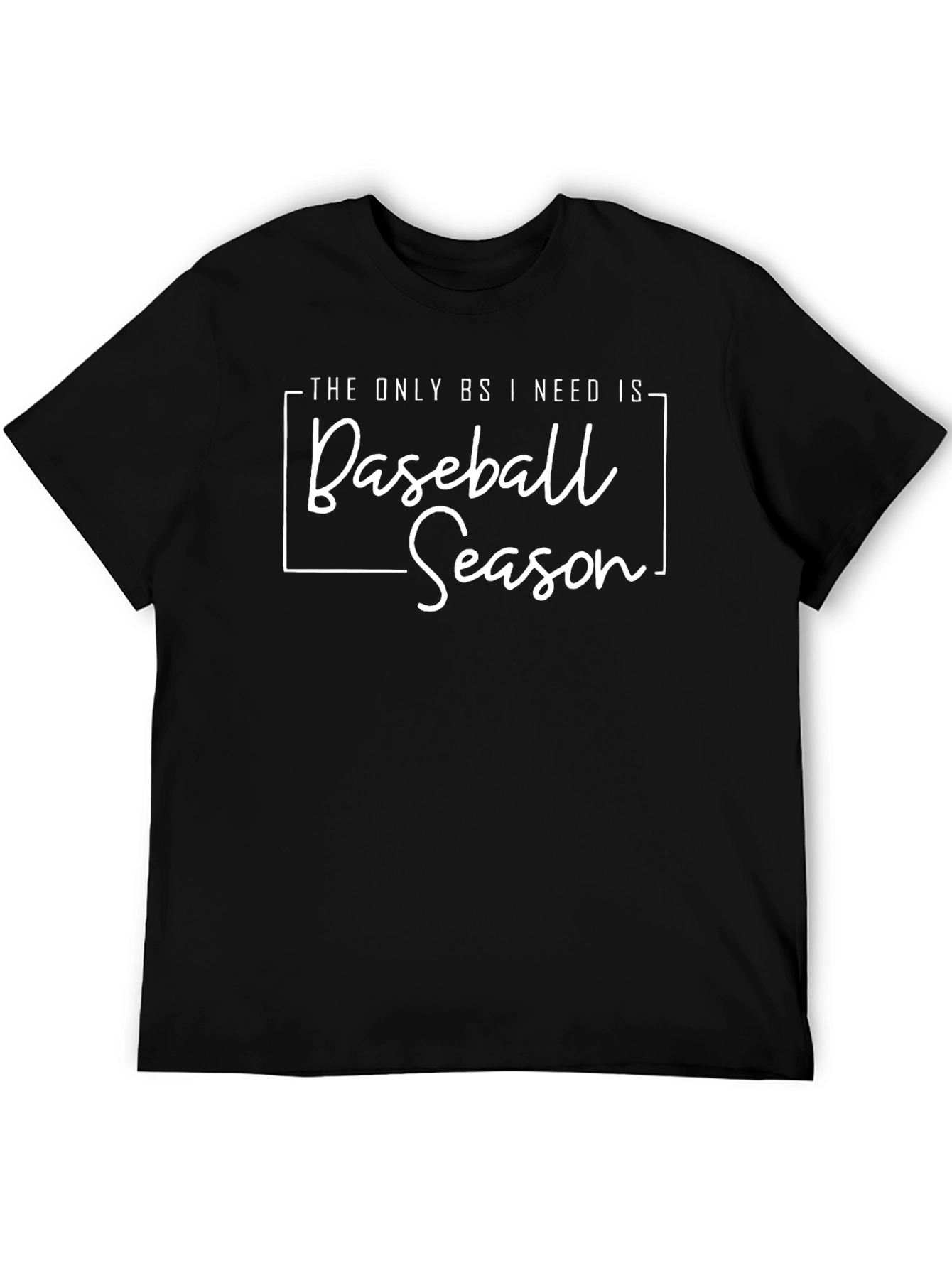 Baseball Season T-Shirt - Black Cotton Tee