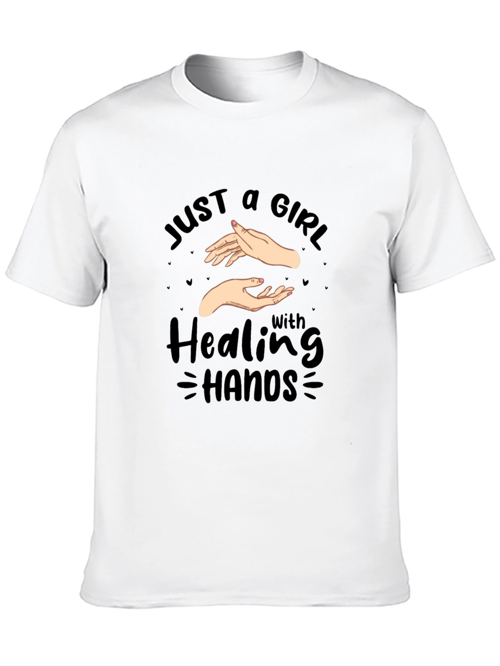 Healing Hands Graphic Tee - Black Cotton Shirt