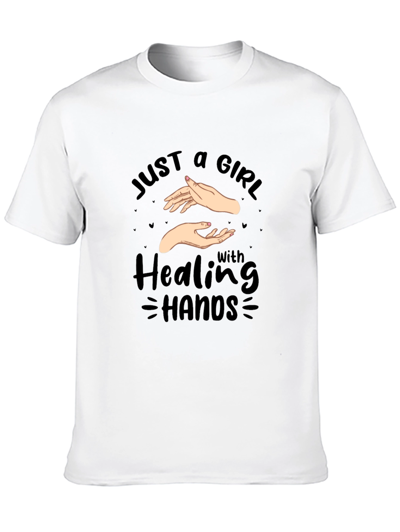 Healing Hands Graphic Tee - Black Cotton Shirt