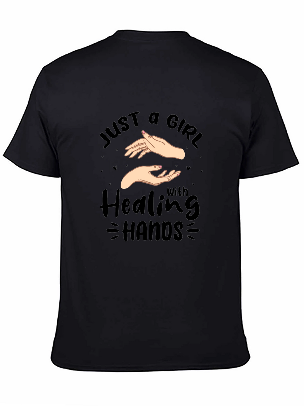 Healing Hands Graphic Tee - Black Cotton Shirt