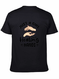 Healing Hands Graphic Tee - Black Cotton Shirt