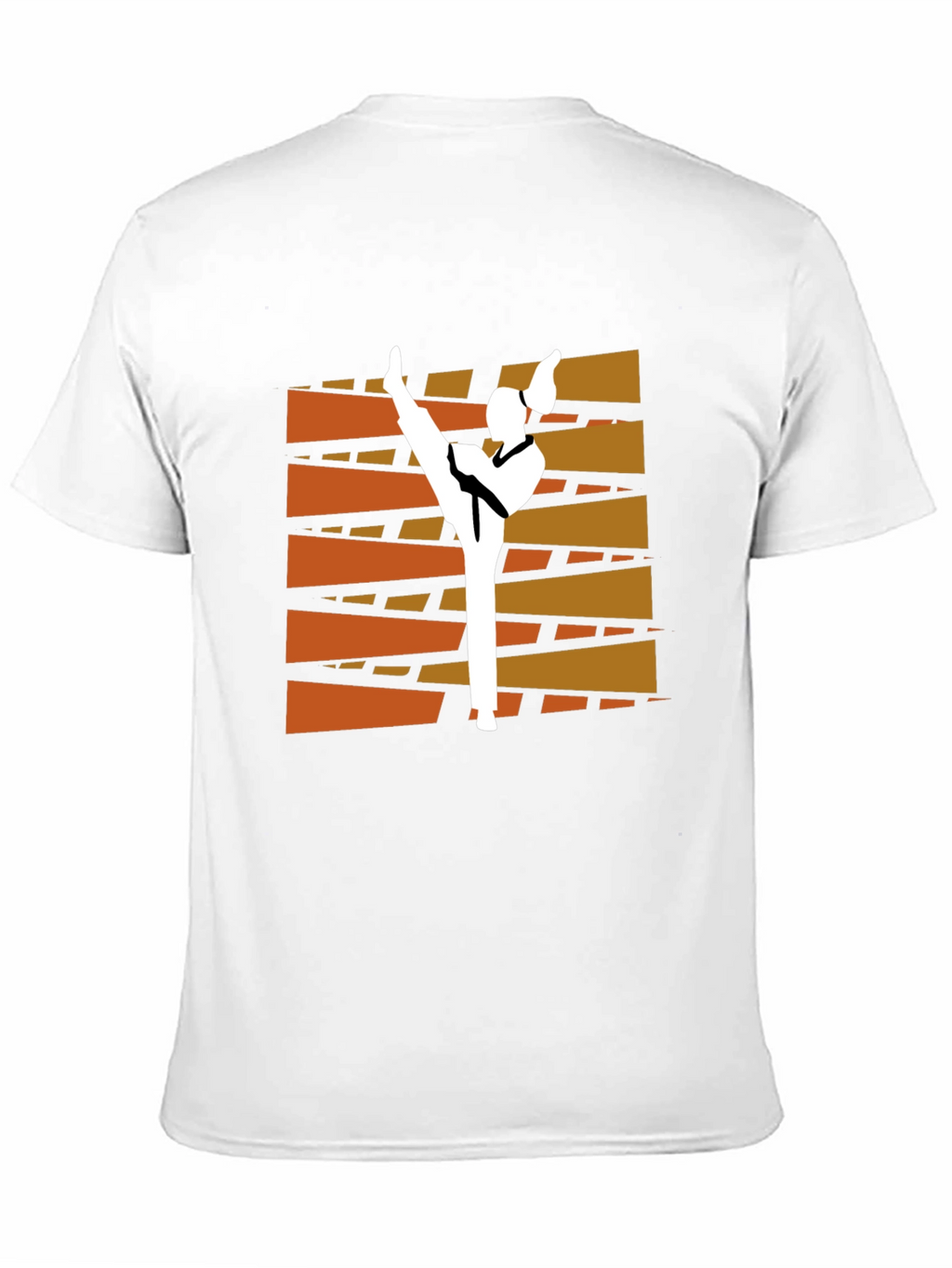 Martial Arts Kick Graphic Tee - Black Cotton T-Shirt