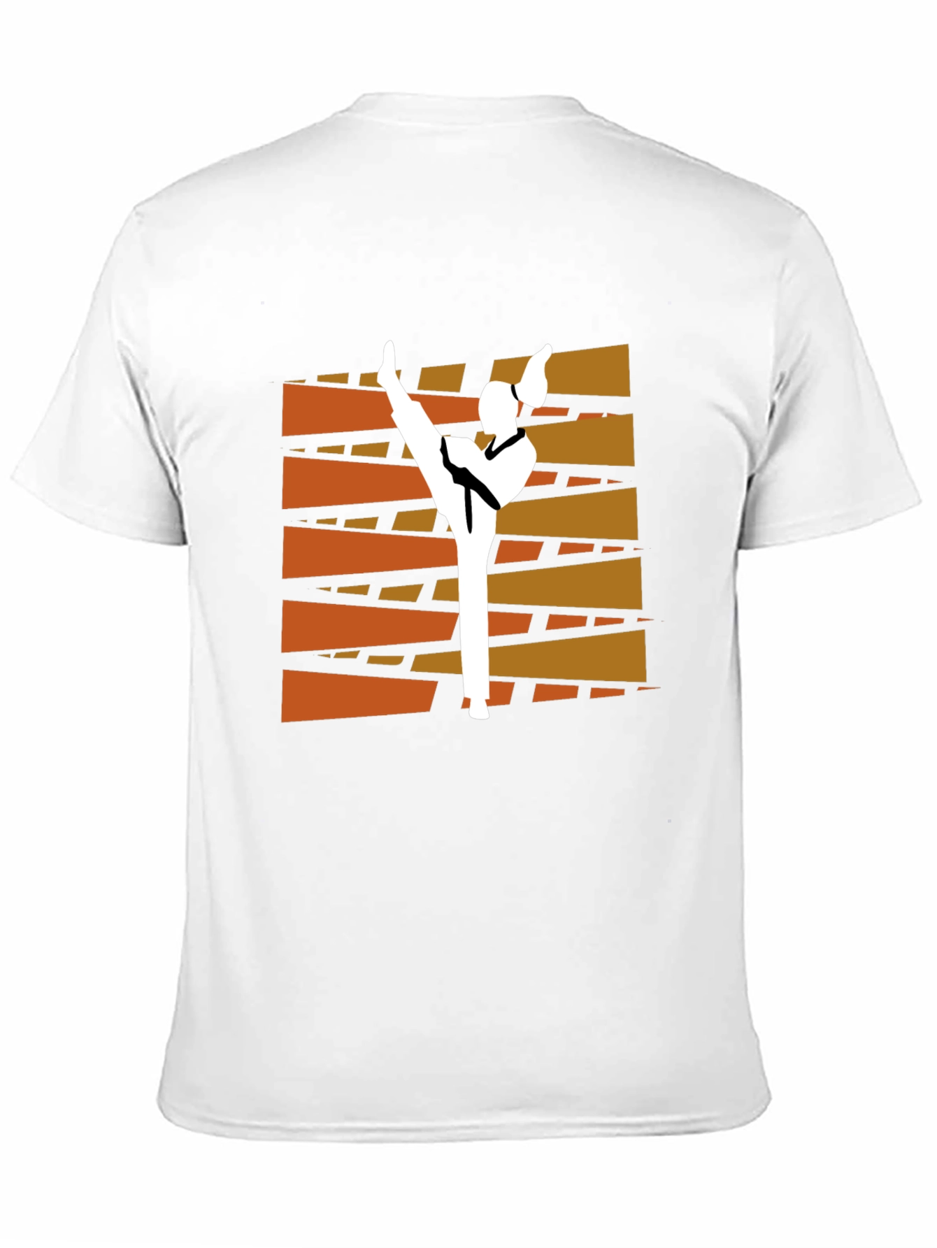 Martial Arts Kick Graphic Tee - Black Cotton T-Shirt