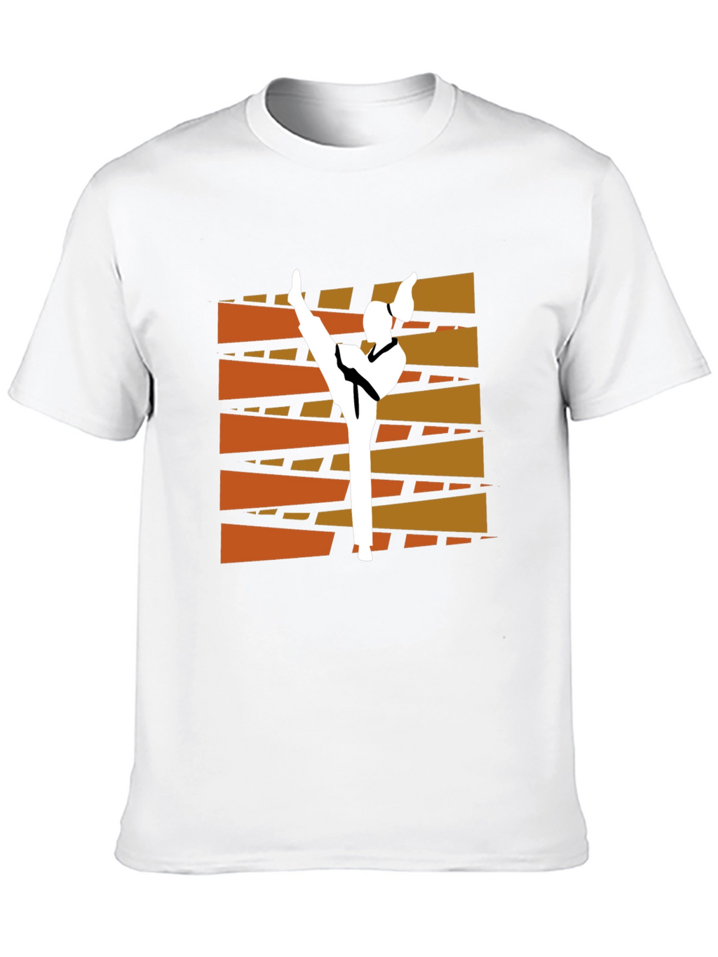 Martial Arts Kick Graphic Tee - Black Cotton T-Shirt