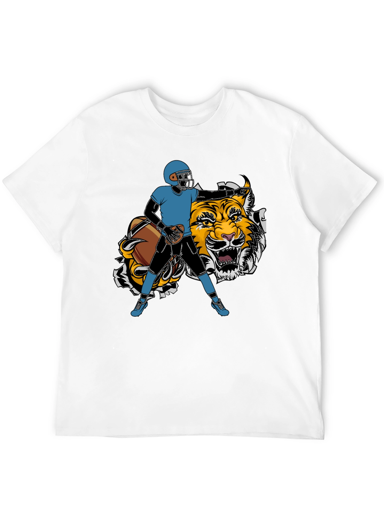Football Player Tiger Graphic Tee