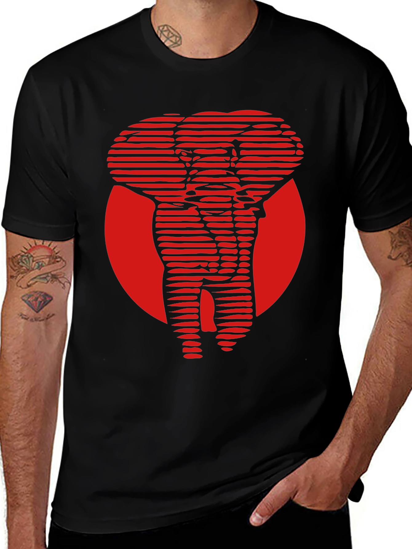 Red Elephant Graphic Tee - Cool Stylish Design