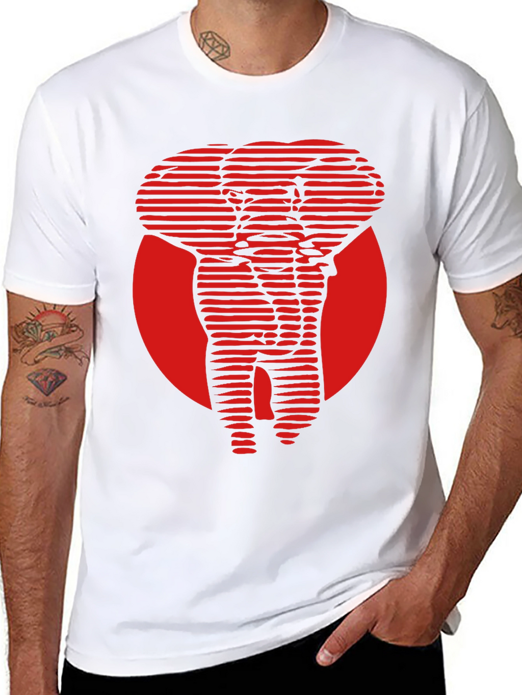 Red Elephant Graphic Tee - Cool Stylish Design
