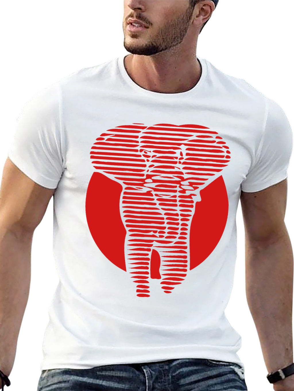 Red Elephant Graphic Tee - Cool Stylish Design