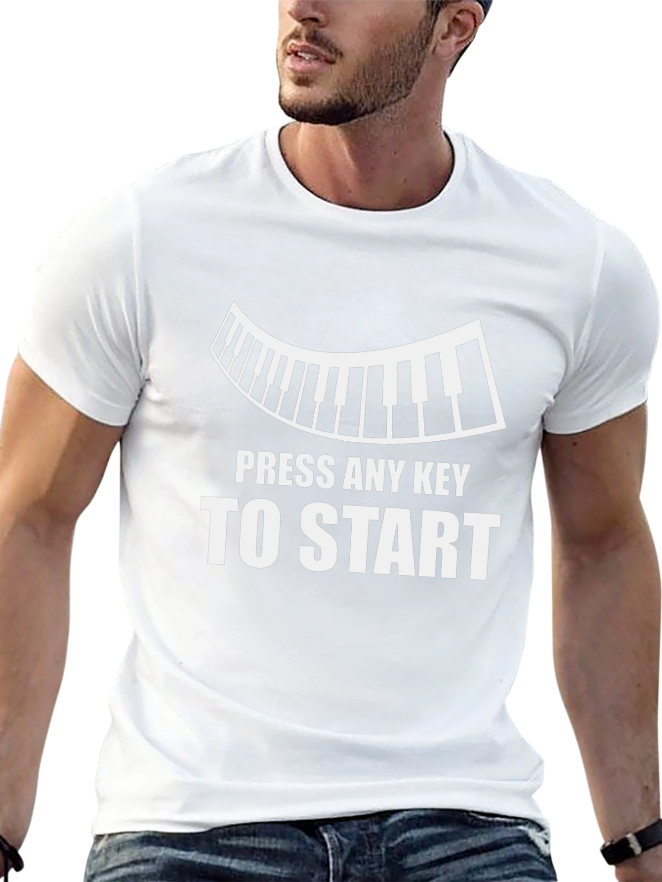 Press Any Key To Start Funny Piano Music T-Shirt