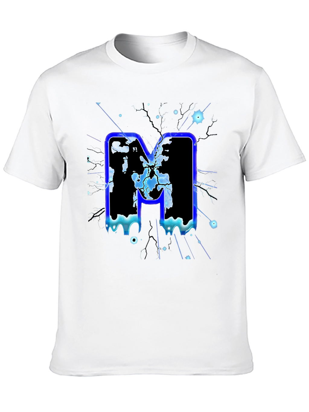 Bold Letter M Graphic Print Black T-Shirt
