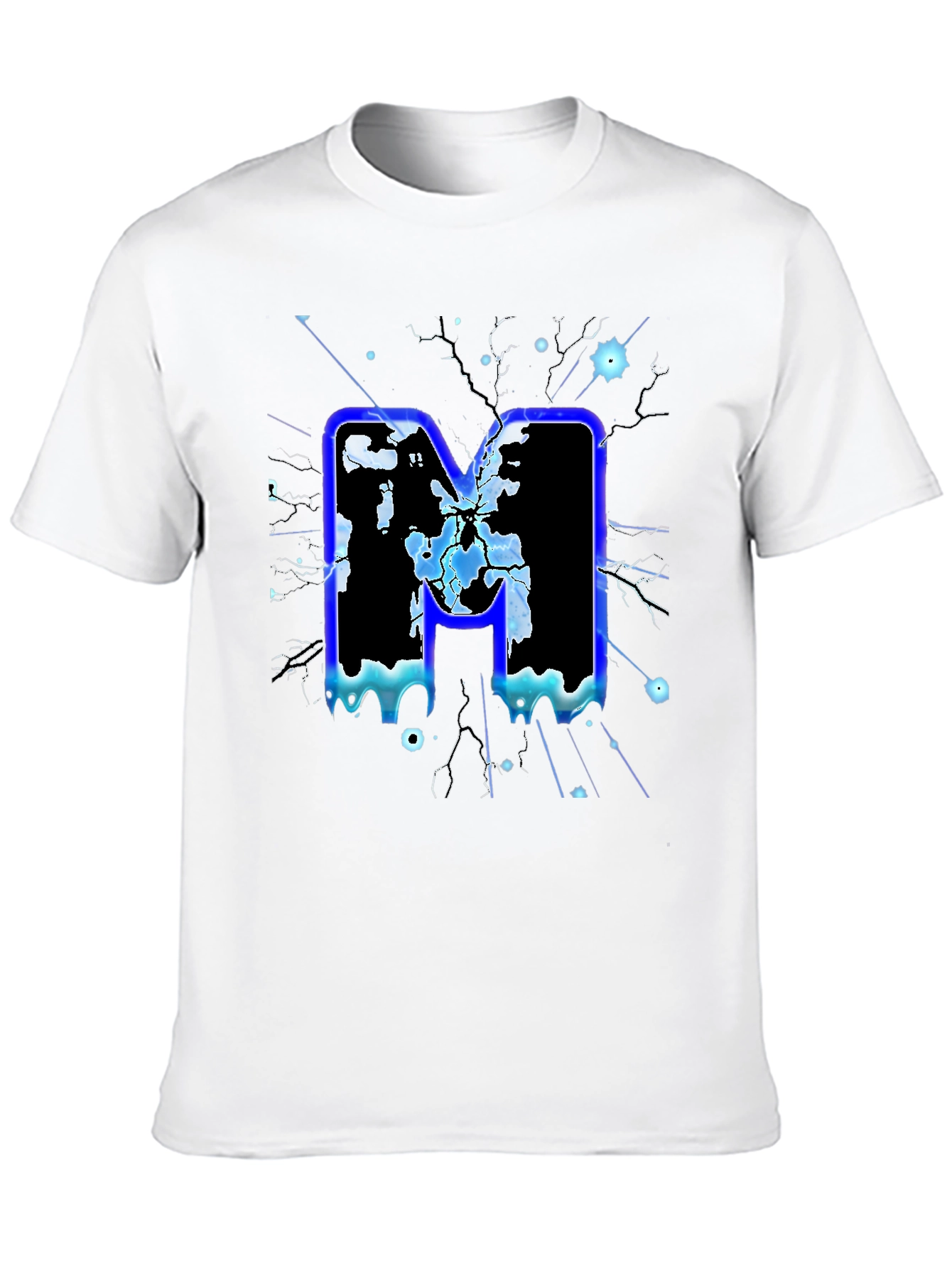 Bold Letter M Graphic Print Black T-Shirt