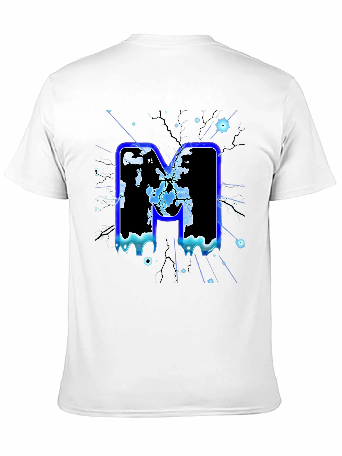 Bold Letter M Graphic Print Black T-Shirt