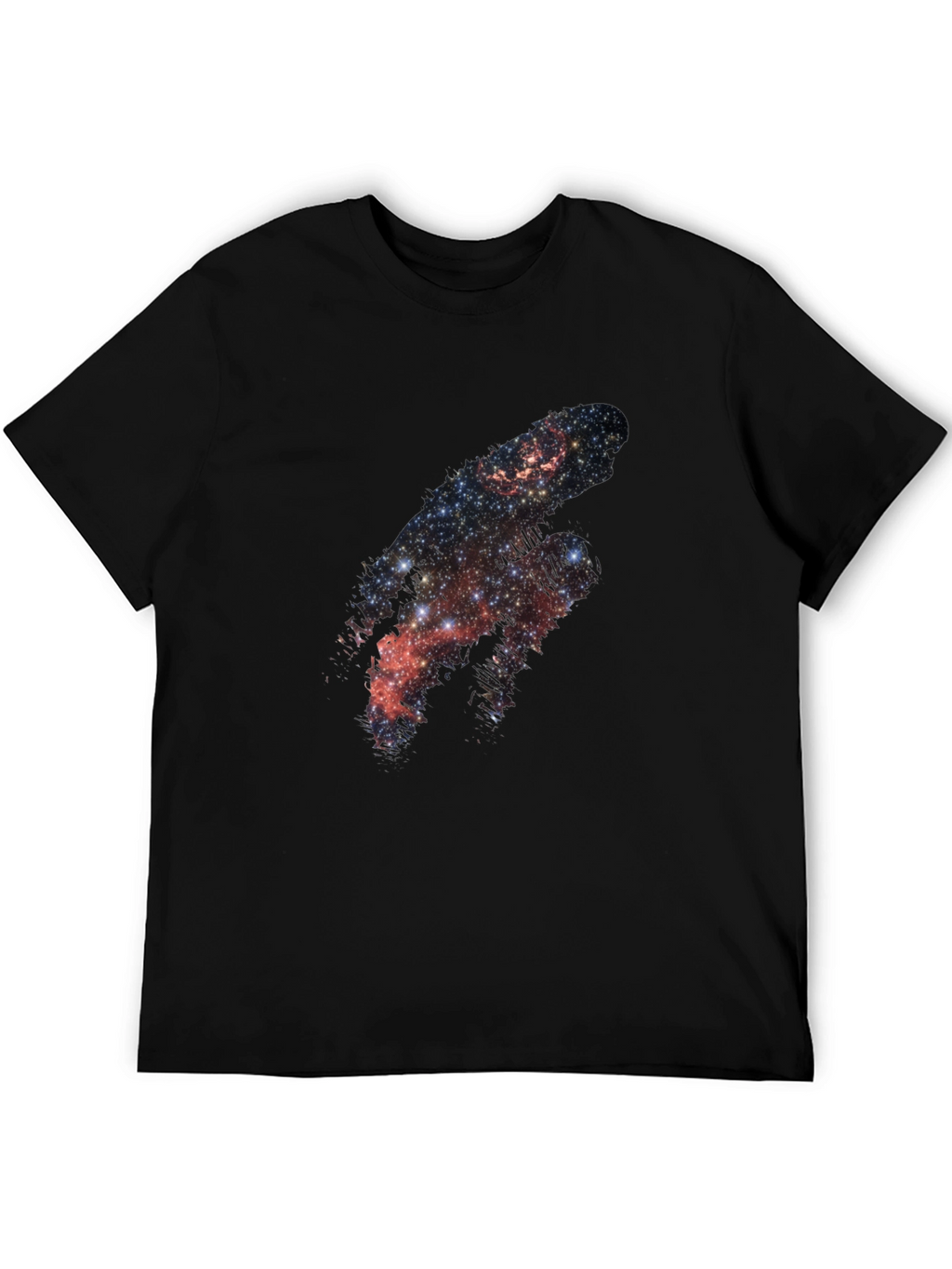 Galaxy Print Black Tee - Cosmic Style