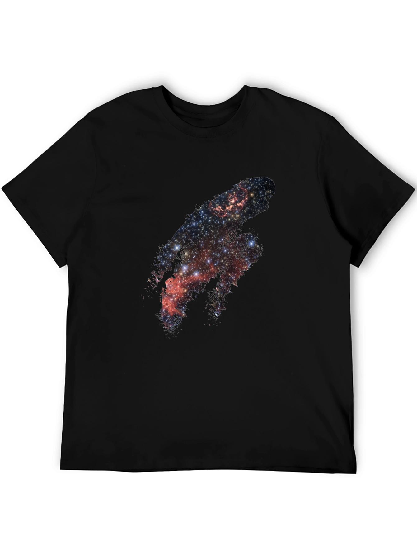 Galaxy Print Black Tee - Cosmic Style