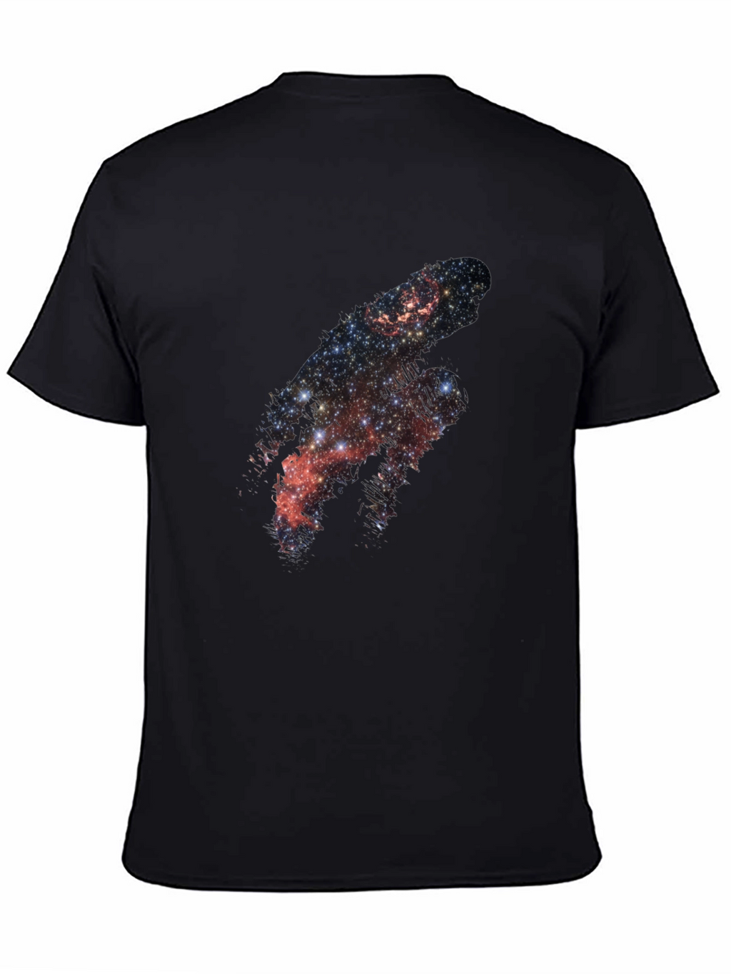 Galaxy Print Black Tee - Cosmic Style