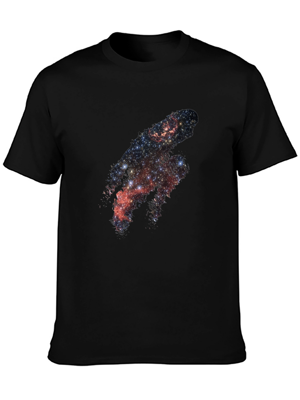 Galaxy Print Black Tee - Cosmic Style