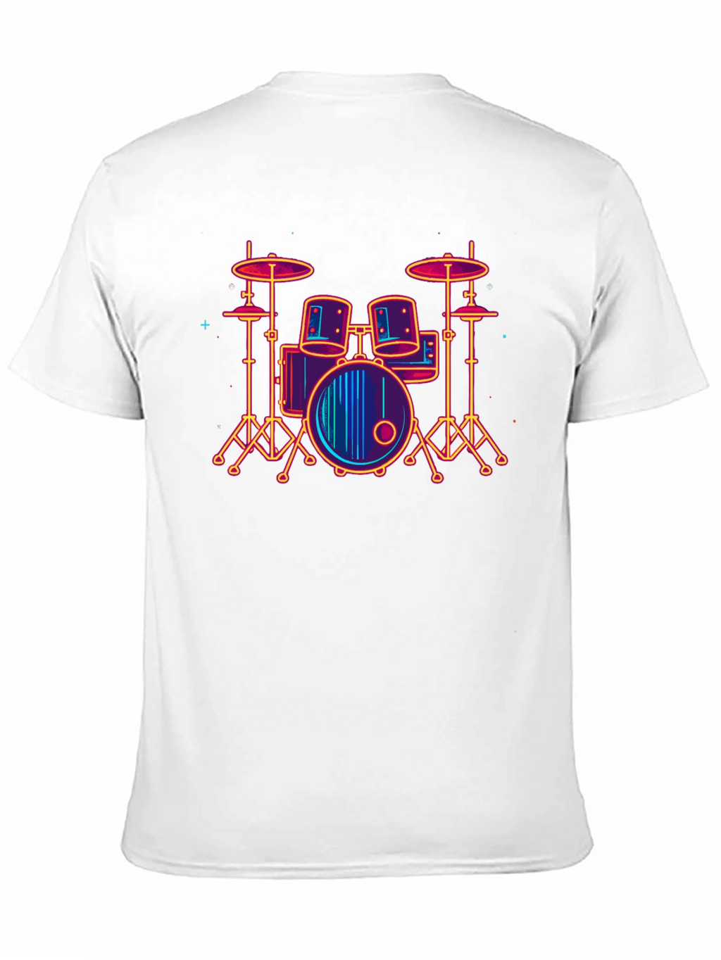 Neon Drum Set Graphic Tee - Music Lover T-Shirt