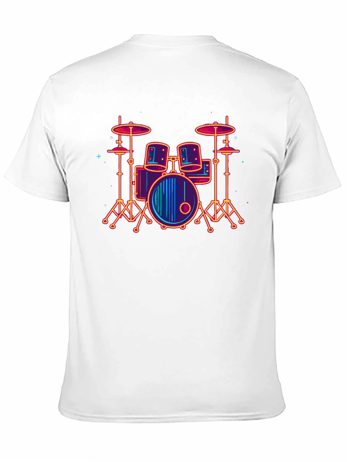 Neon Drum Set Graphic Tee - Music Lover T-Shirt