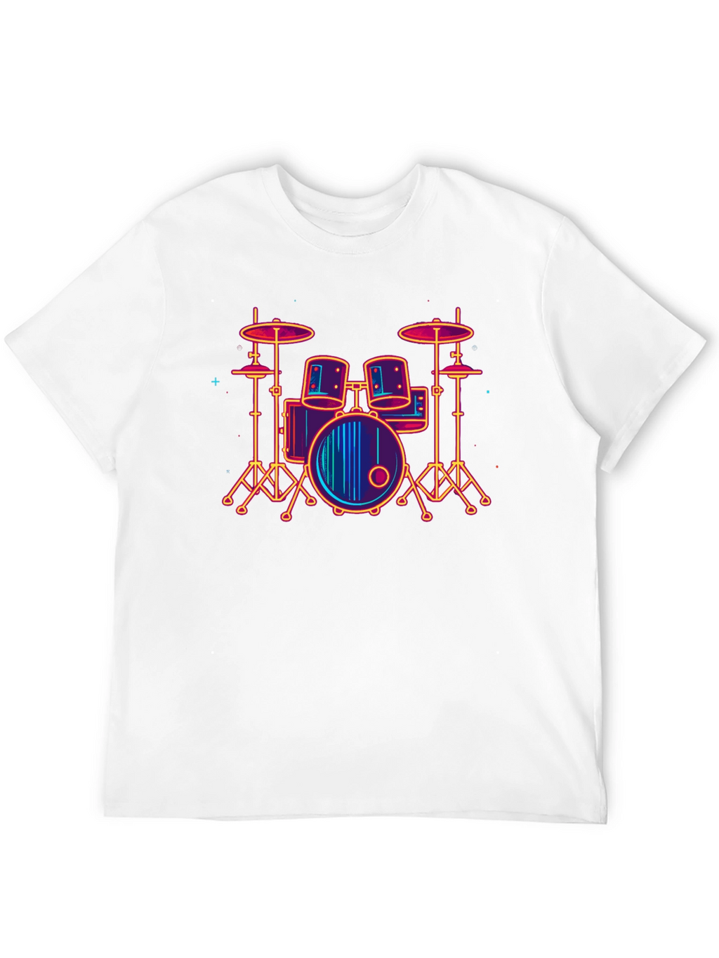 Neon Drum Set Graphic Tee - Music Lover T-Shirt