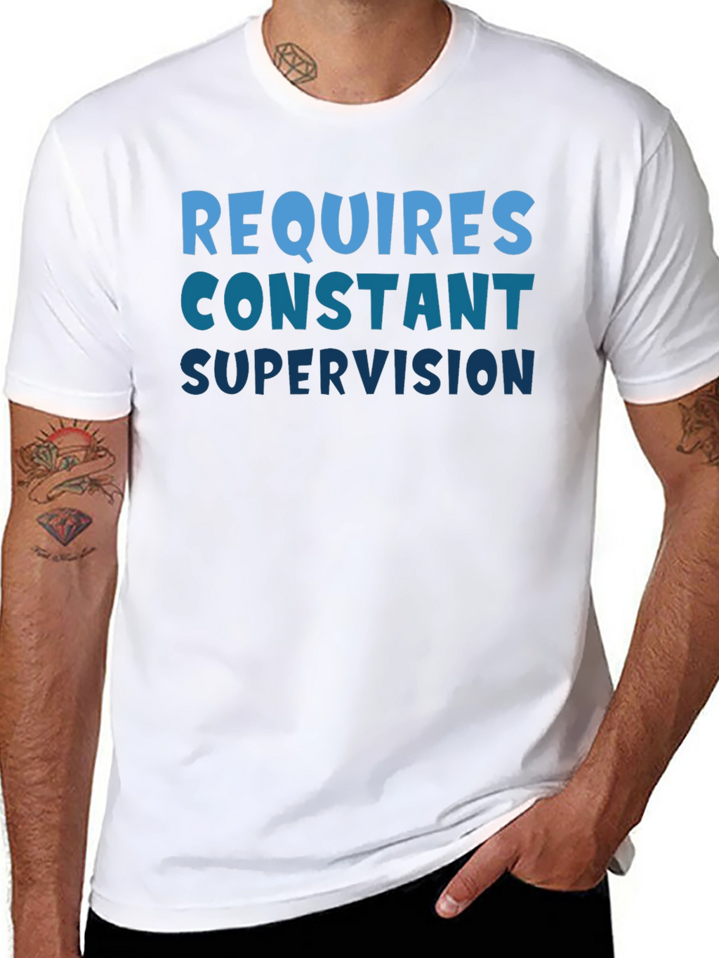 Requires Constant Supervision Black T-Shirt