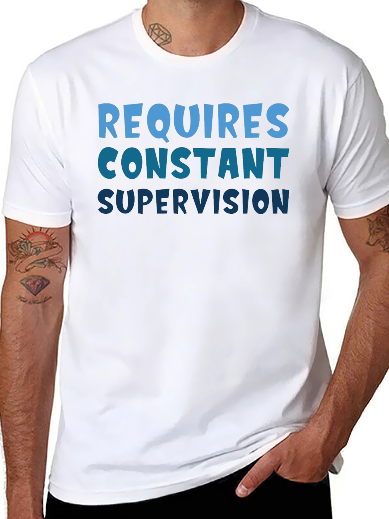 Requires Constant Supervision Black T-Shirt