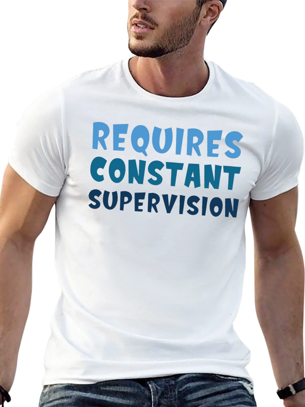 Requires Constant Supervision Black T-Shirt