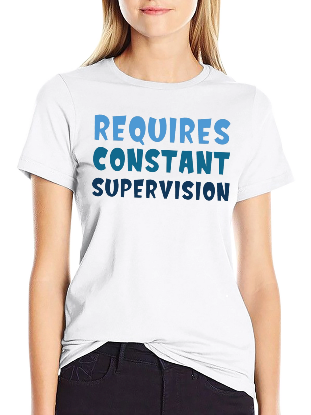 Requires Constant Supervision Black T-Shirt