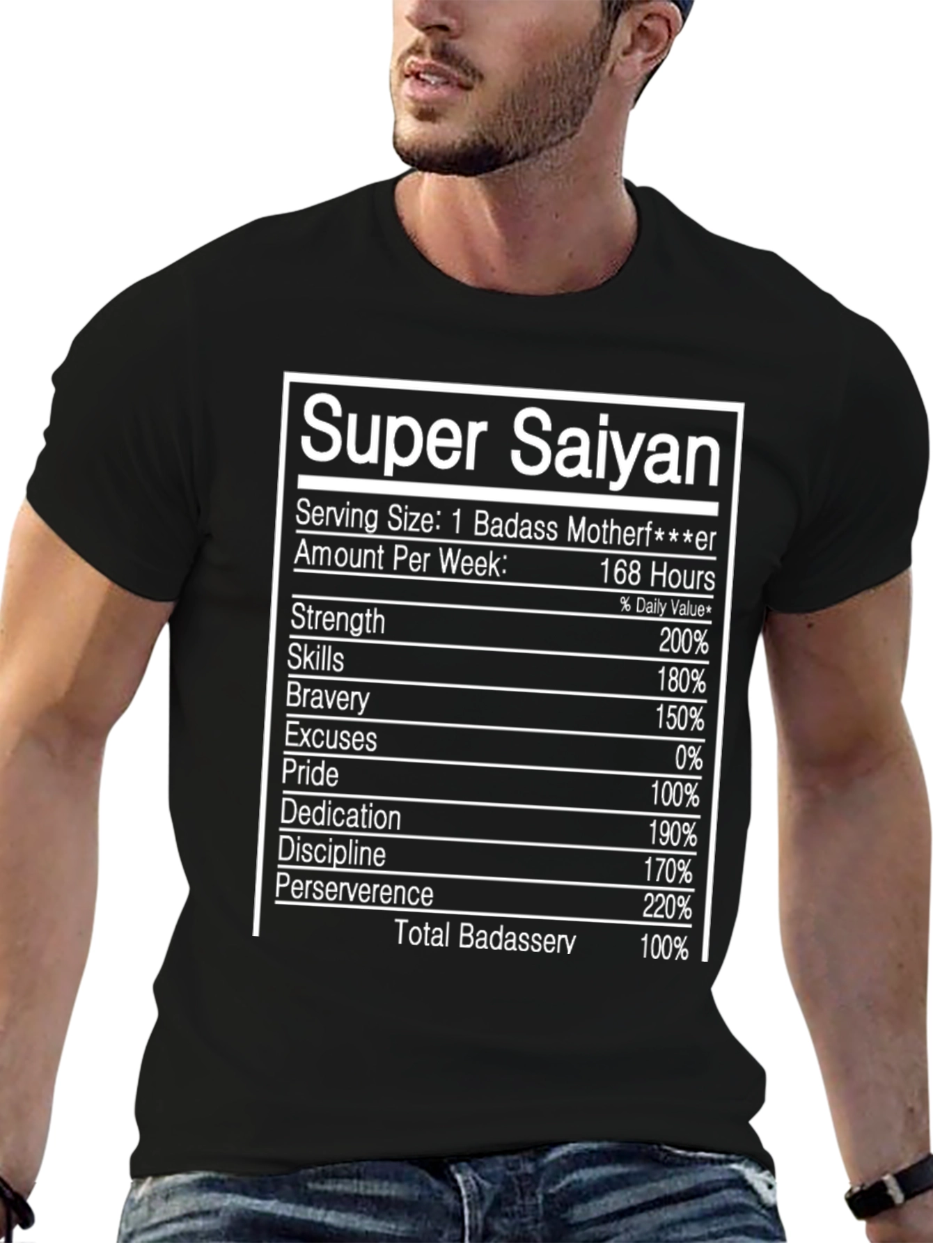 Super Saiyan Nutrition Facts Novelty T-Shirt