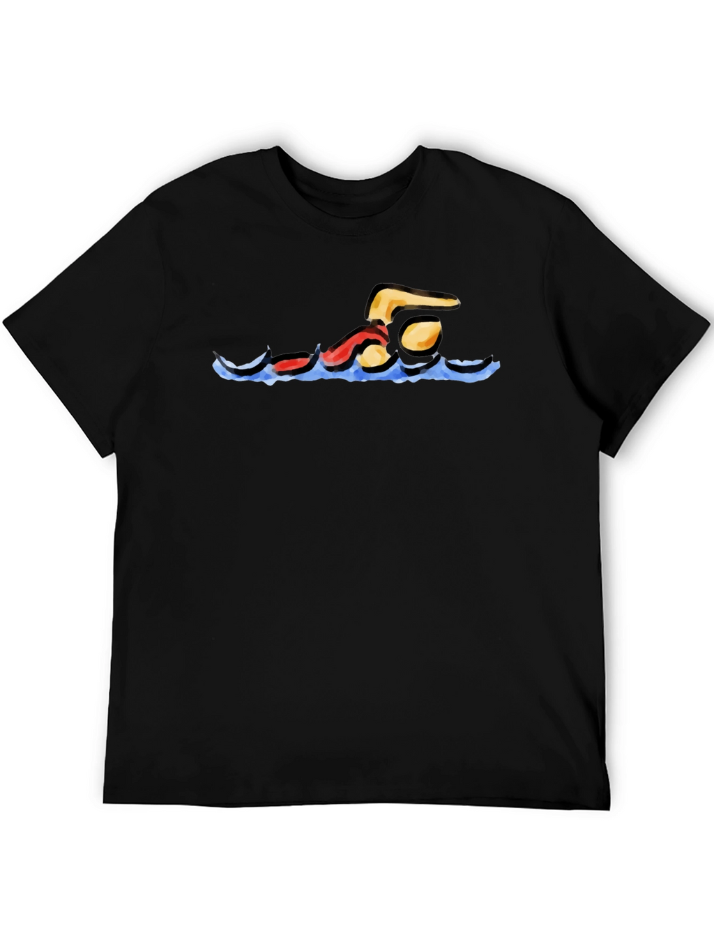 Swimmer Graphic Black T-Shirt