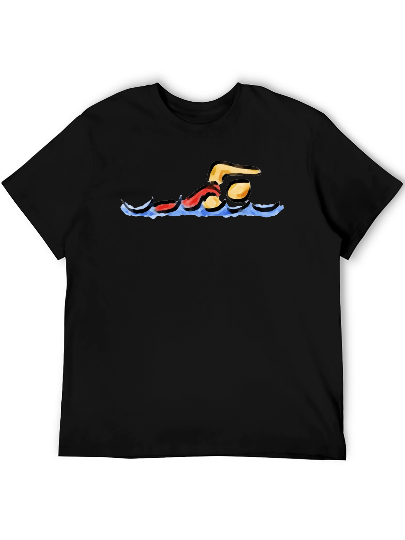 Swimmer Graphic Black T-Shirt