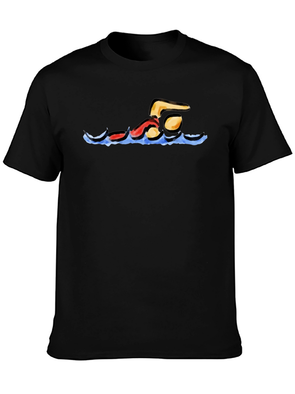 Swimmer Graphic Black T-Shirt