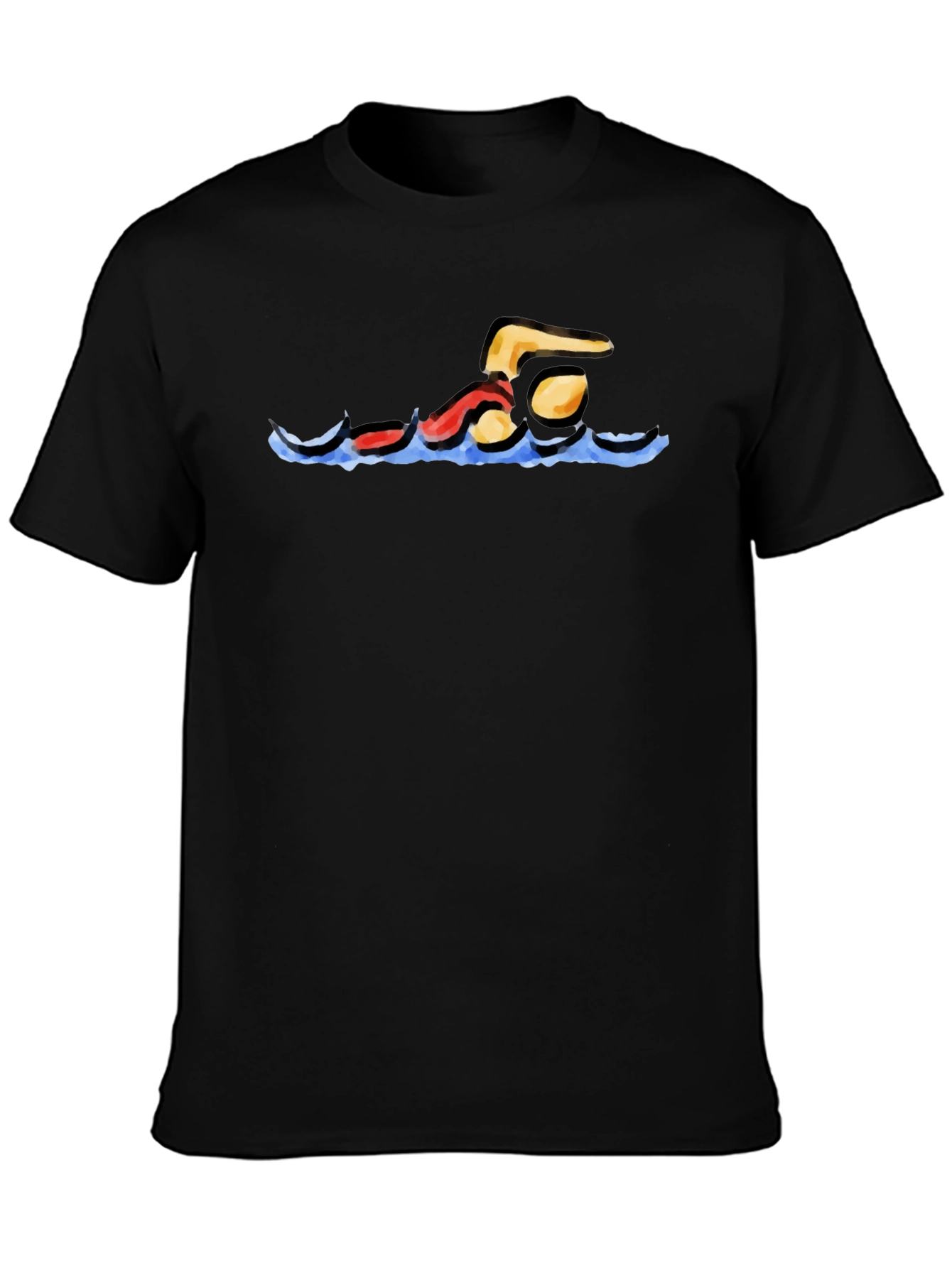 Swimmer Graphic Black T-Shirt
