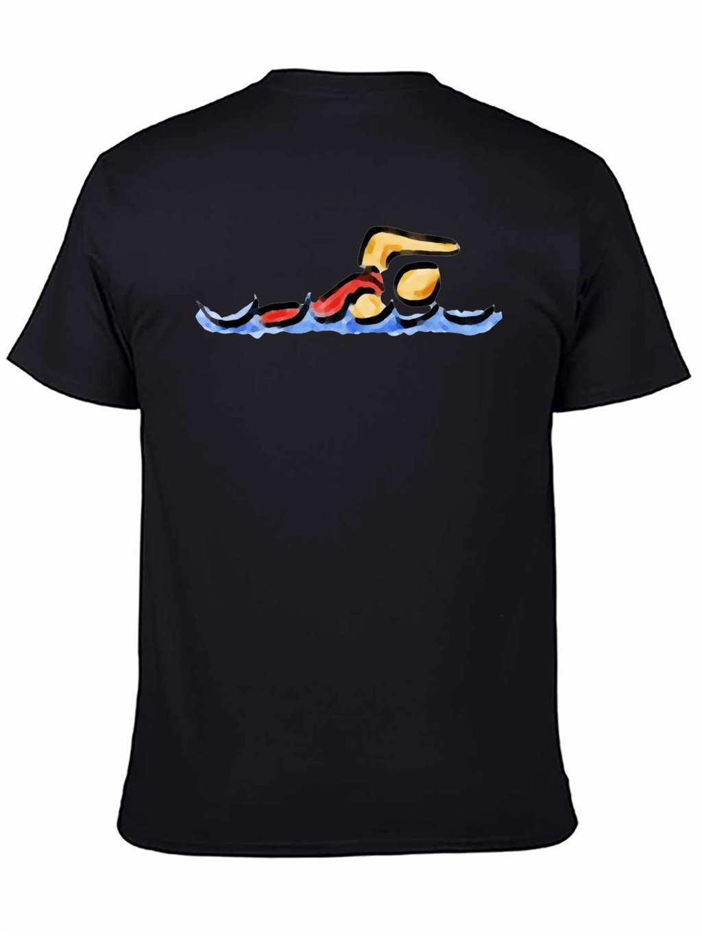 Swimmer Graphic Black T-Shirt