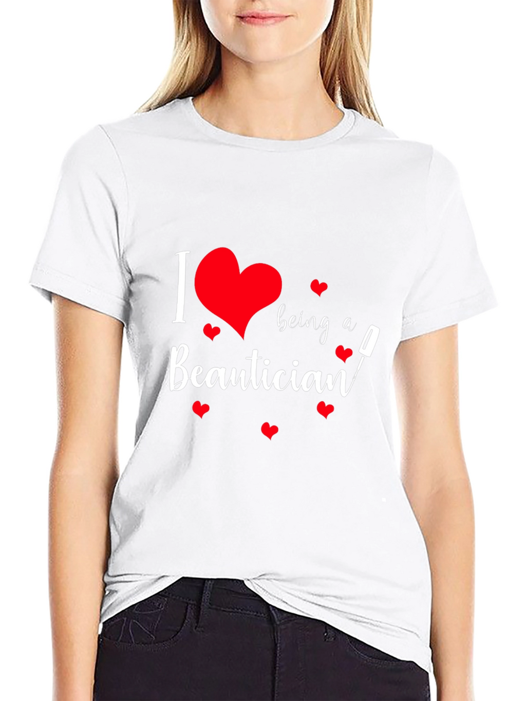 I Love Being a Beautician Black T-Shirt