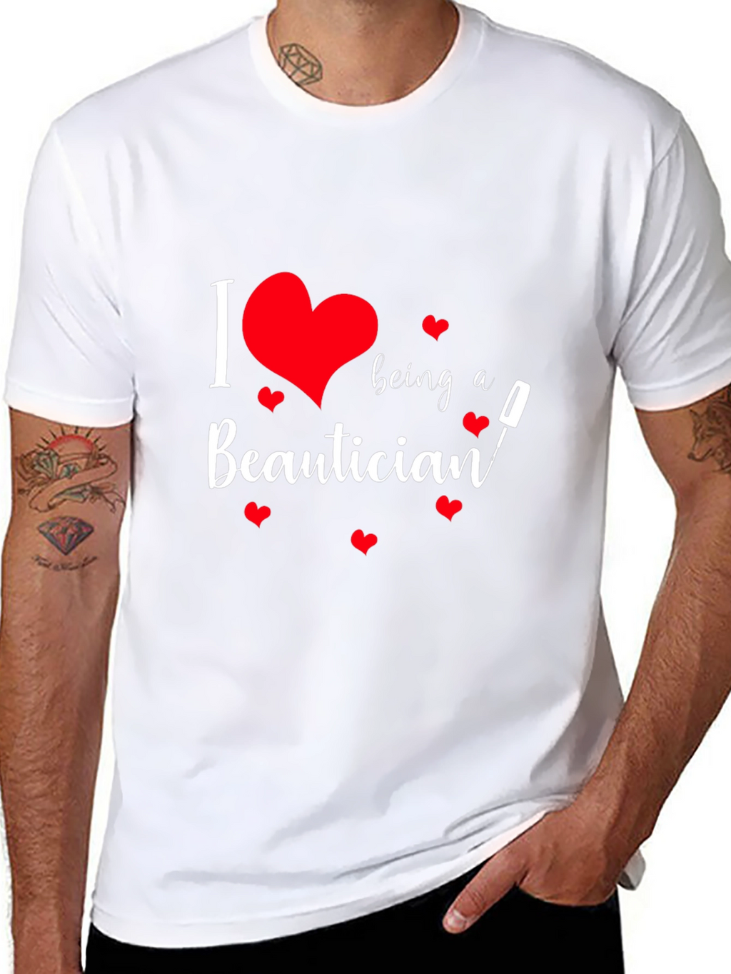 I Love Being a Beautician Black T-Shirt