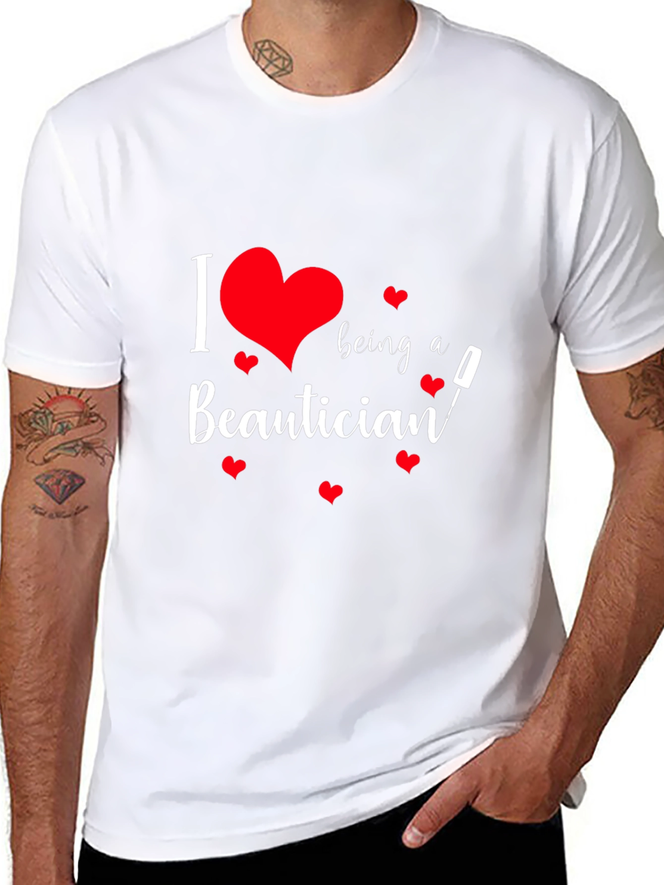 I Love Being a Beautician Black T-Shirt