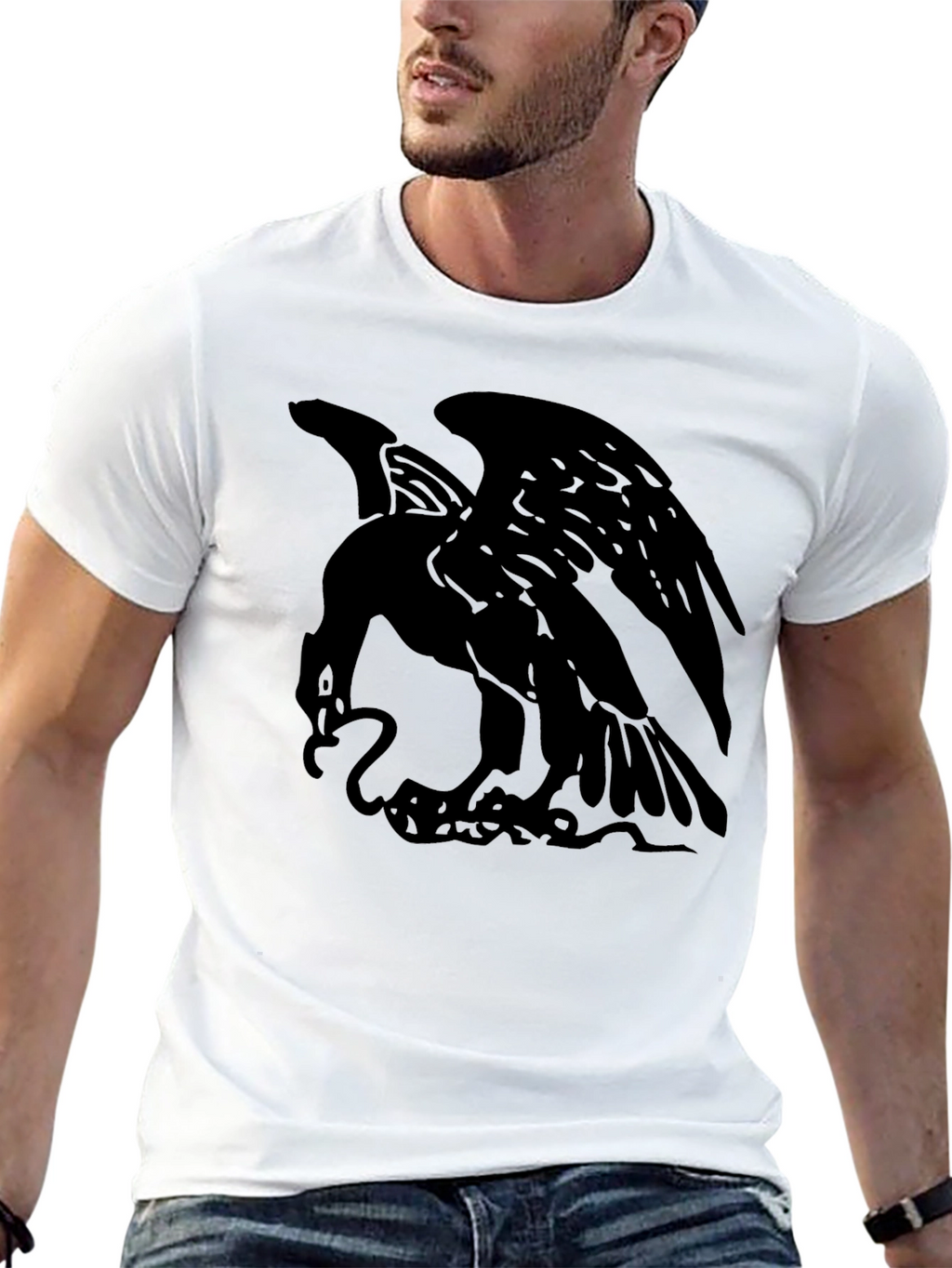 Mens Black Eagle Graphic Tee - Stylish & Bold!