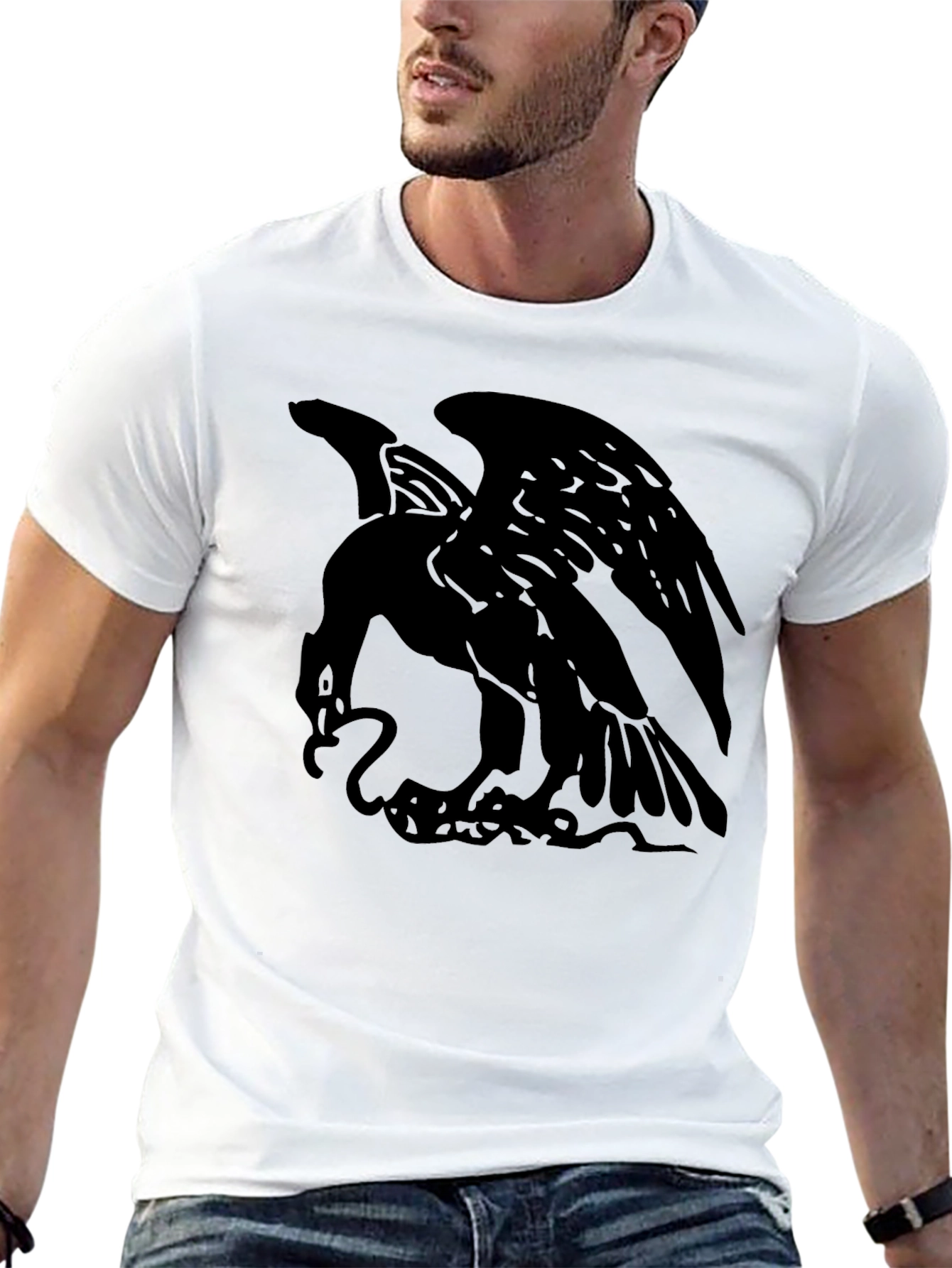 Mens Black Eagle Graphic Tee - Stylish & Bold!