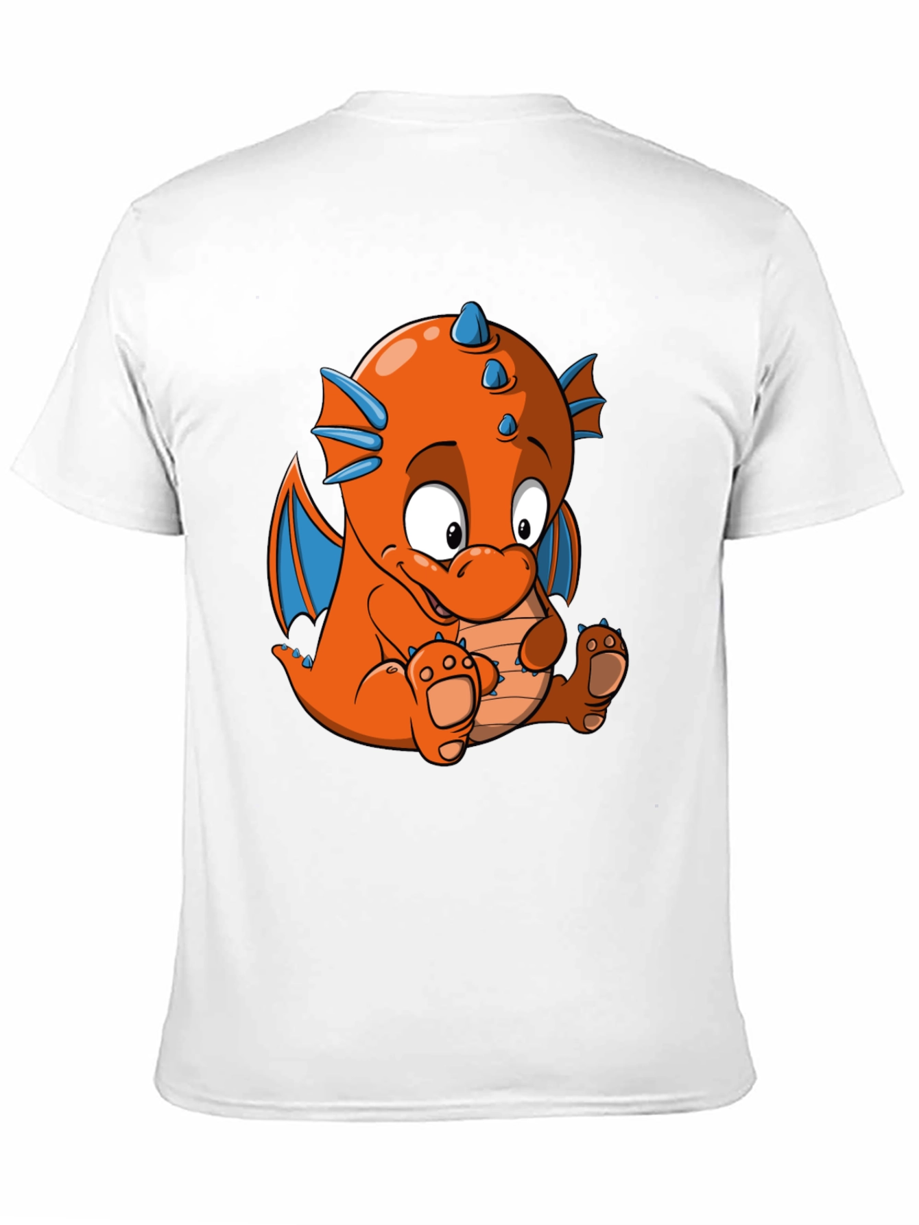 Cartoon Dragon Graphic Tee - Black