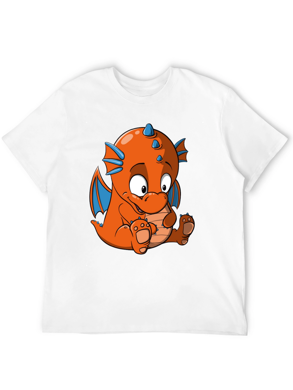 Cartoon Dragon Graphic Tee - Black