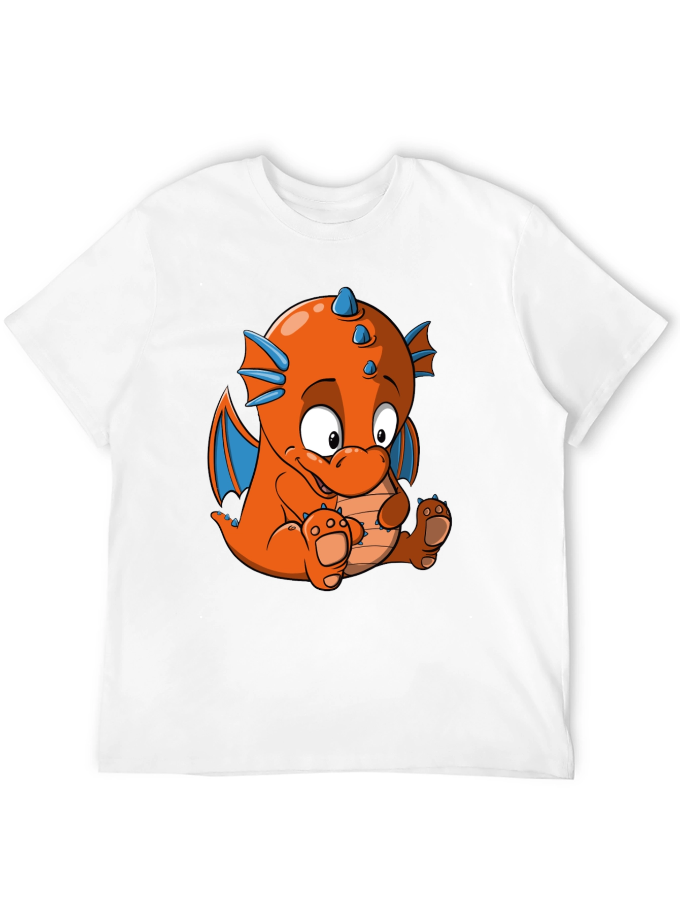 Cartoon Dragon Graphic Tee - Black